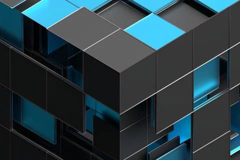 Abstract 3D Rendering of Geometric Shapes Illustrazione stock