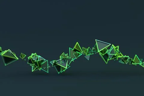 Abstract 3D Rendering of Geometric Shapes Stock Illustration