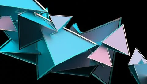 Abstract 3D Rendering of Geometric Shapes Illustrazione stock
