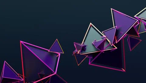 Abstract 3D Rendering of Geometric Shapes Stock Illustration