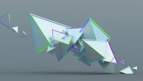 Abstract 3D Rendering of Geometric Shapes Illustrazione stock
