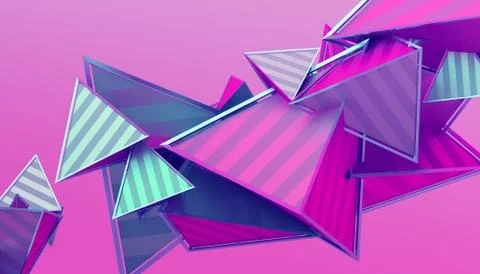 Abstract 3D Rendering of Geometric Shapes Illustrazione stock