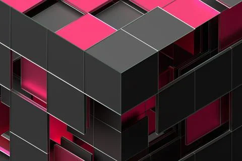 Abstract 3D Rendering of Geometric Shapes Illustrazione stock
