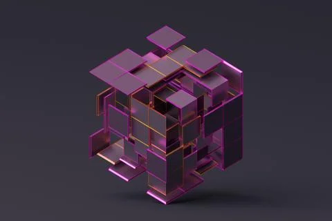 Abstract 3D Rendering of Geometric Shapes Illustrazione stock