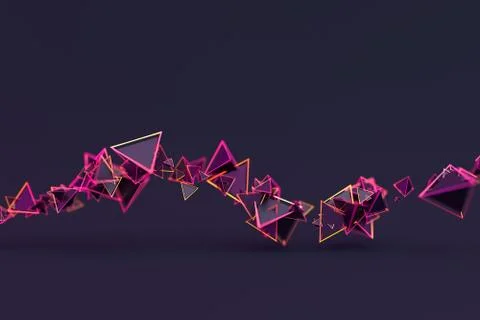 Abstract 3D Rendering of Geometric Shapes Stock Illustration