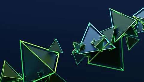 Abstract 3D Rendering of Geometric Shapes Stock Illustration