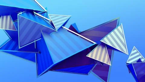 Abstract 3D Rendering of Geometric Shapes Stock Illustration