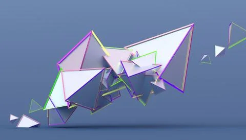 Abstract 3D Rendering of Geometric Shapes Illustrazione stock