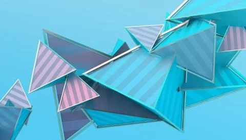 Abstract 3D Rendering of Geometric Shapes Stock Illustration