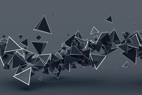 Abstract 3D Rendering of Geometric Shapes Stock Illustration