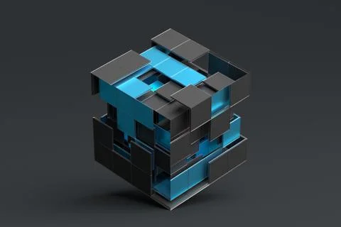 Abstract 3D Rendering of Geometric Shapes Illustrazione stock