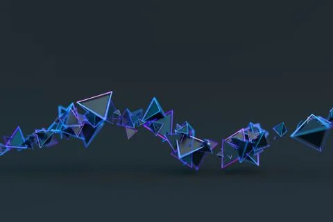 Abstract 3D Rendering of Geometric Shapes Illustrazione stock