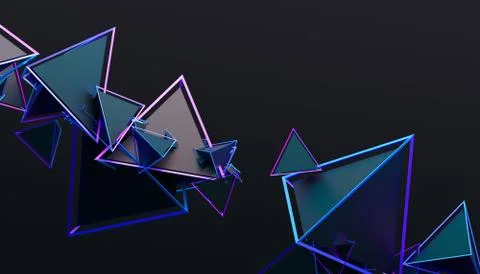Abstract 3D Rendering of Geometric Shapes Stock Illustration