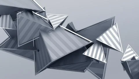 Abstract 3D Rendering of Geometric Shapes Illustrazione stock