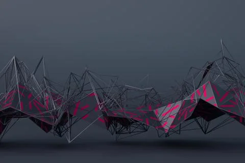 Abstract 3D Rendering of Geometric Surface Illustrazione stock