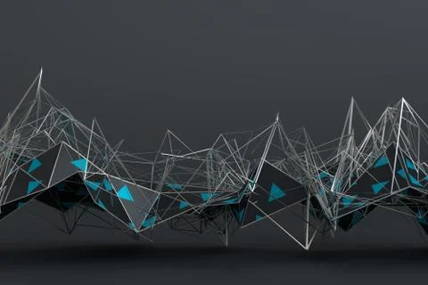 Abstract 3D Rendering of Geometric Surface Stock Illustration
