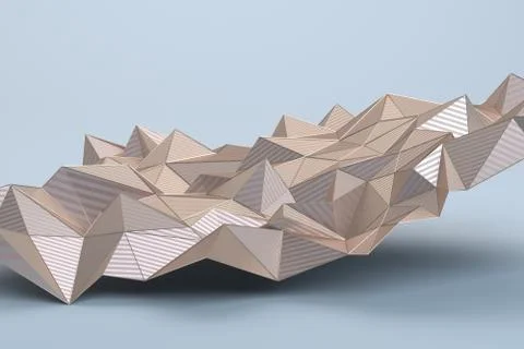 Abstract 3D Rendering of Geometric Surface Illustrazione stock