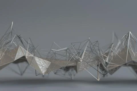 Abstract 3D Rendering of Geometric Surface Illustrazione stock