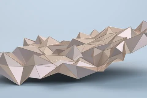 Abstract 3D Rendering of Geometric Surface Stock Illustration