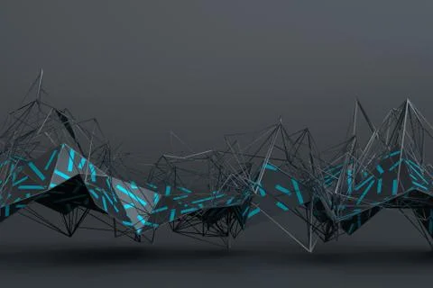 Abstract 3D Rendering of Geometric Surface Stock Illustration