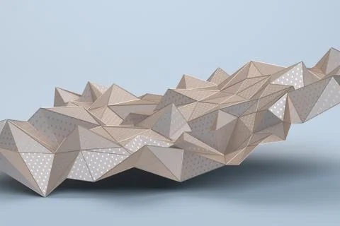 Abstract 3D Rendering of Geometric Surface Illustrazione stock