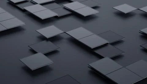 Abstract 3D Rendering of Geometric Surface Stock Illustration