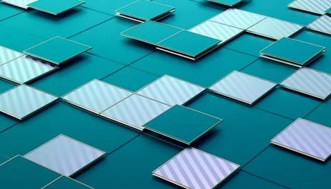 Abstract 3D Rendering of Geometric Surface Stock-Illustration