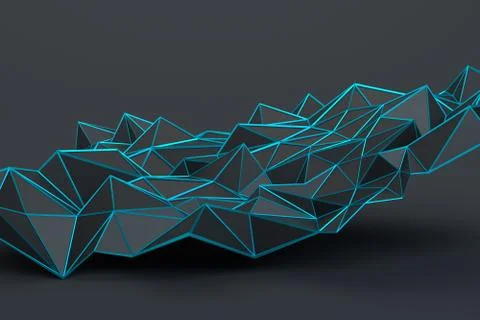 Abstract 3D Rendering of Geometric Surface Illustrazione stock