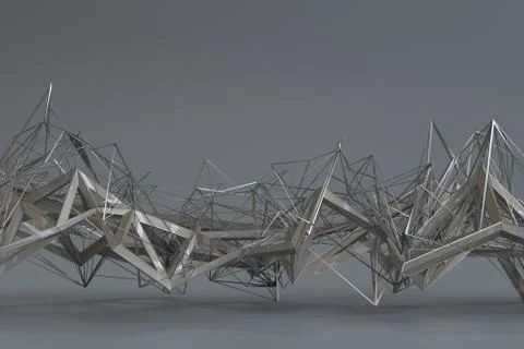 Abstract 3D Rendering of Geometric Surface Stock Illustration