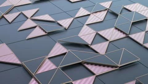 Abstract 3D Rendering of Geometric Surface Stock Illustration