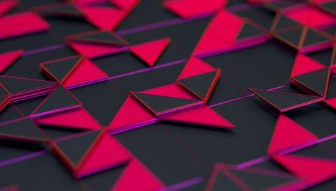 Abstract 3D Rendering of Geometric Surface Illustrazione stock