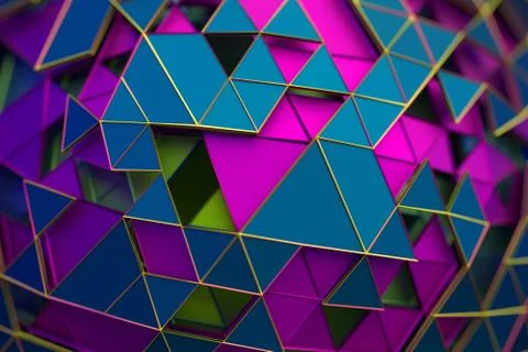 Abstract 3D Rendering of Geometric Surface Stock Illustration