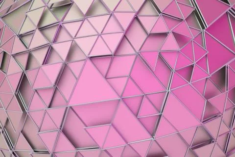 Abstract 3D Rendering of Geometric Surface Stock Illustration