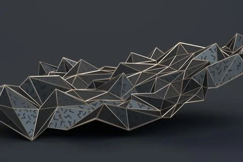 Abstract 3D Rendering of Geometric Surface Illustrazione stock