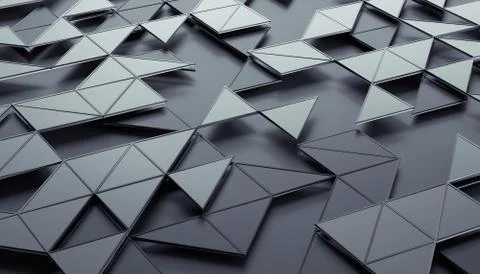 Abstract 3D Rendering of Geometric Surface Stock-Illustration