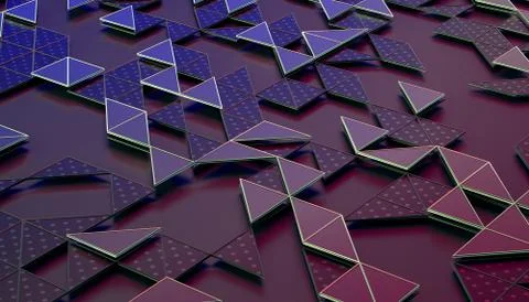 Abstract 3D Rendering of Geometric Surface Illustrazione stock
