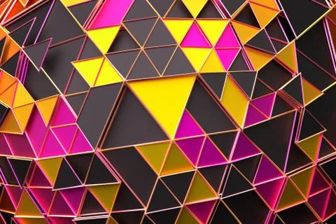 Abstract 3D Rendering of Geometric Surface Stock Illustration