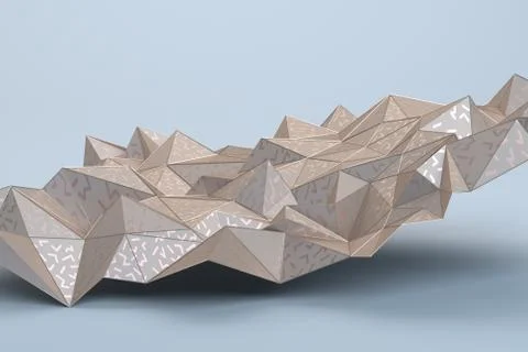 Abstract 3D Rendering of Geometric Surface Stock-Illustration