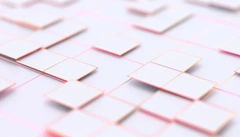 Abstract 3D Rendering of Geometric Surface Stock-Illustration