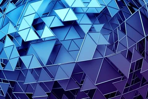 Abstract 3D Rendering of Geometric Surface Stock-Illustration