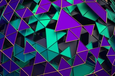 Abstract 3D Rendering of Geometric Surface Stock Illustration
