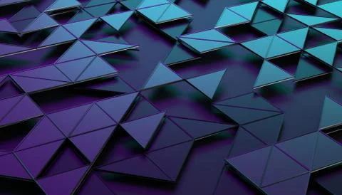 Abstract 3D Rendering of Geometric Surface Stock Illustration