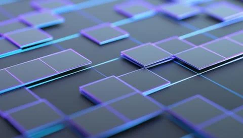 Abstract 3D Rendering of Geometric Surface Stock-Illustration