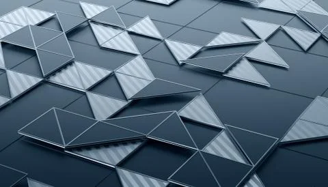 Abstract 3D Rendering of Geometric Surface Stock Illustration