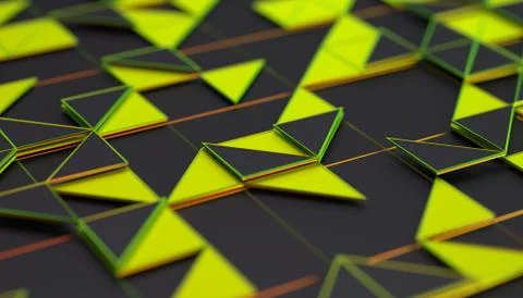 Abstract 3D Rendering of Geometric Surface Stock Illustration