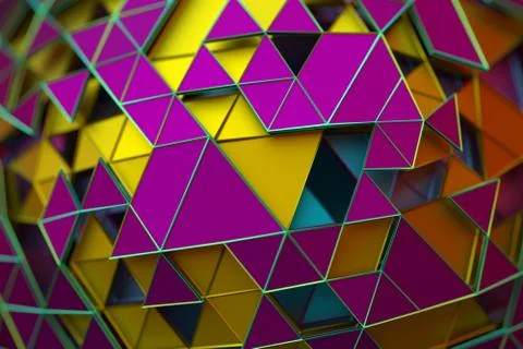 Abstract 3D Rendering of Geometric Surface Stock Illustration