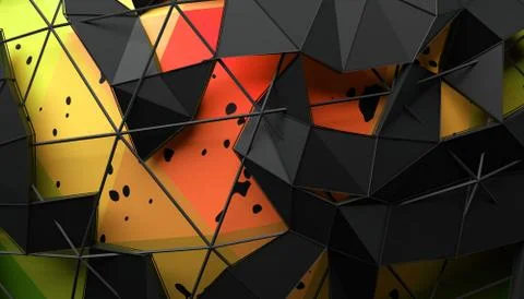 Abstract 3D Rendering of Geometric Surface Illustrazione stock