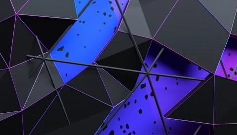 Abstract 3D Rendering of Geometric Surface Illustrazione stock
