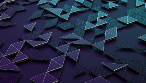Abstract 3D Rendering of Geometric Surface Stock-Illustration