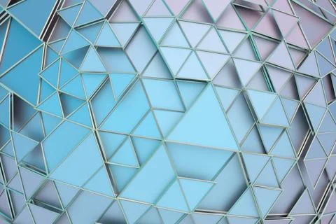 Abstract 3D Rendering of Geometric Surface Stock Illustration